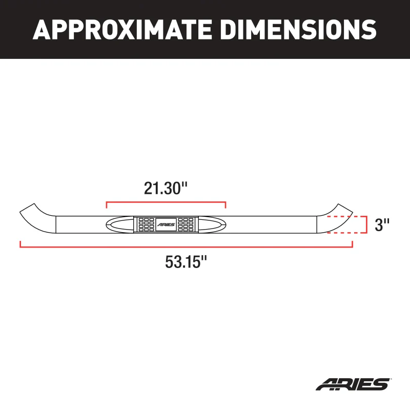 ARIES 3" Round Black Steel Step Nerf Bars Model 204048 - Image 2