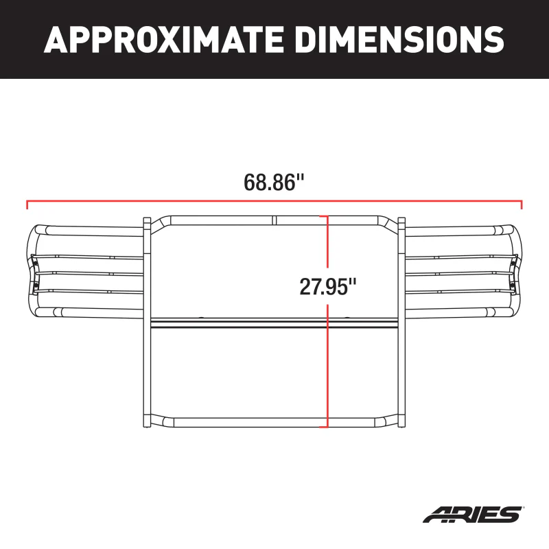 ARIES Black Steel Grille Guard, Select Toyota 4Runner Model 2044 - Image 3