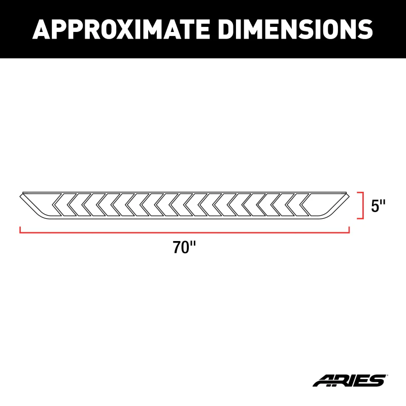 ARIES AeroTread 5" x 70" Polished Stainless Running Boards, Select Jeep Cherokee Model 2051032 - Image 2