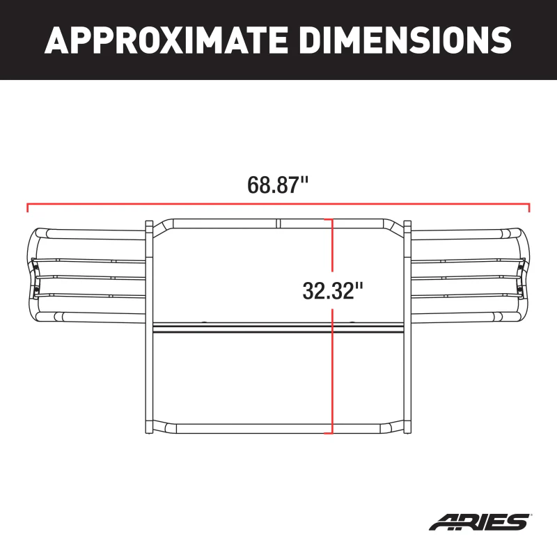 ARIES Black Steel Grille Guard, Select Toyota Tundra Model 2053 - Image 3