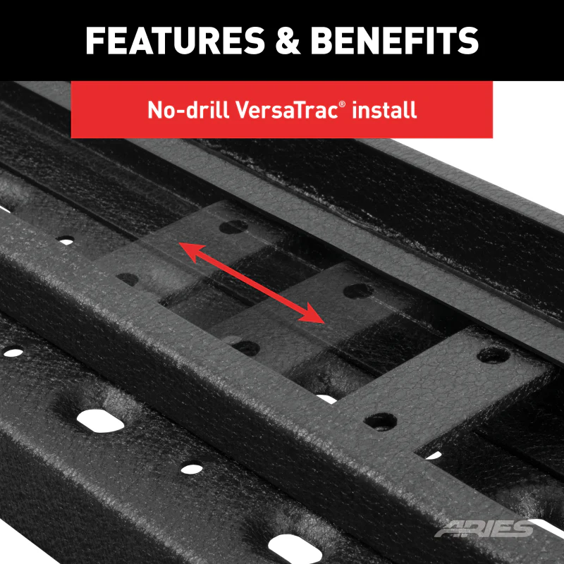 ARIES RidgeStep 6-1/2" x 85" Black Steel Running Boards Model 2055538 - Image 6
