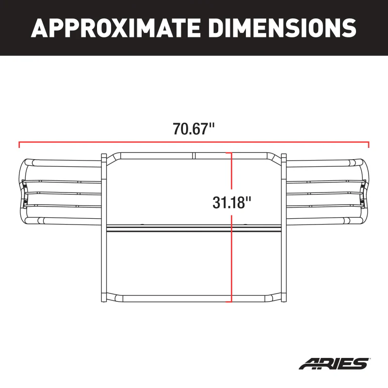 ARIES Black Steel Grille Guard, Select Toyota 4Runner Model 2058 - Image 3