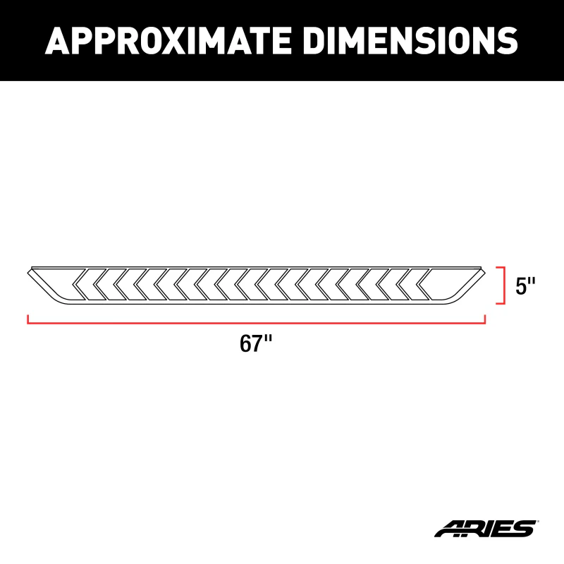 ARIES AeroTread 5" x 67" Black Stainless Running Boards Model 2061033 - Image 3