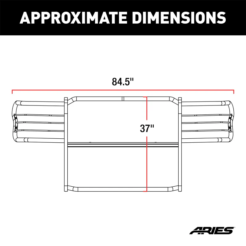 ARIES Black Steel Grille Guard, Select Toyota Tundra Model 2069 - Image 3