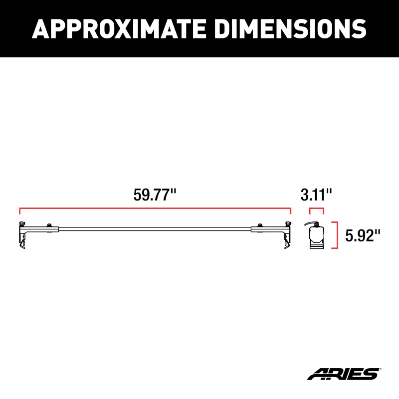 ARIES Jeep Roof Rack Crossbars for Wrangler JK (2-Pack) Model 2070450 - Image 2