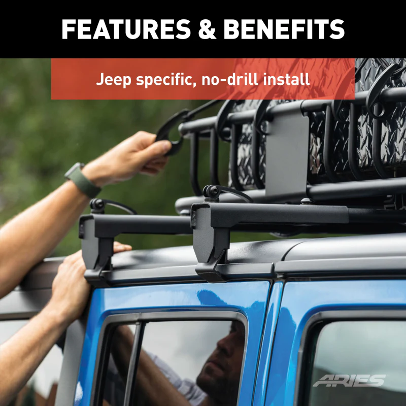 ARIES Jeep Roof Rack Crossbars for Wrangler JK (2-Pack) Model 2070450 - Image 4