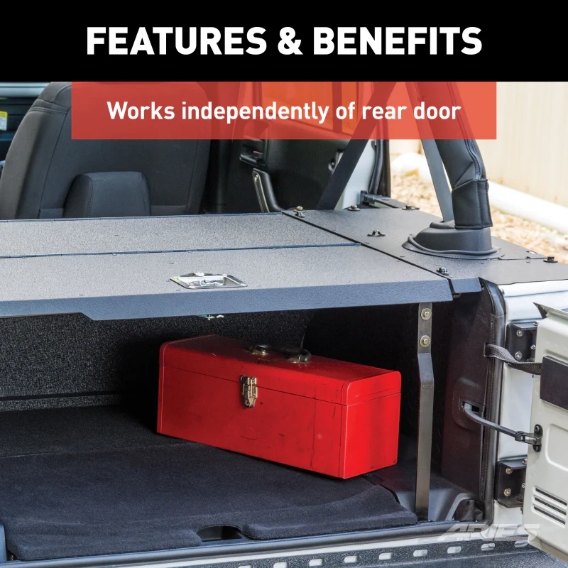 ARIES Black Aluminum Security Cargo Lid, Select Jeep JK Unlimited Model 2070475 - Image 5