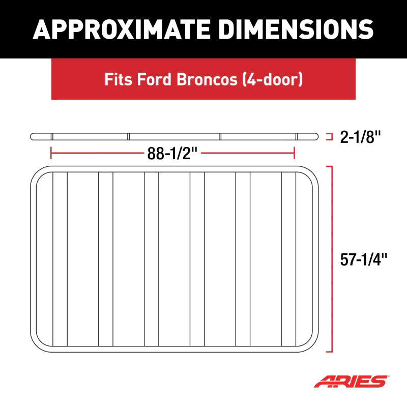 ARIES Textured Black Aluminum Platform Roof Rack for Ford Bronco 4-Door Model 2070610 - Image 2