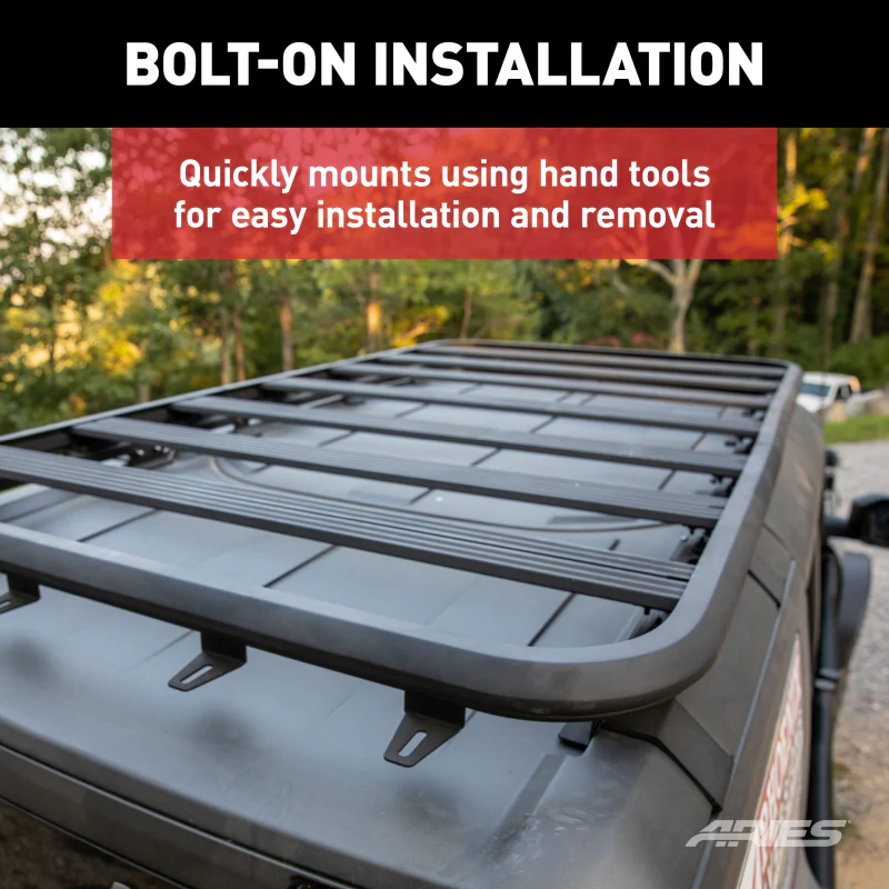 ARIES Textured Black Aluminum Platform Roof Rack for Ford Bronco 4-Door Model 2070610 - Image 5