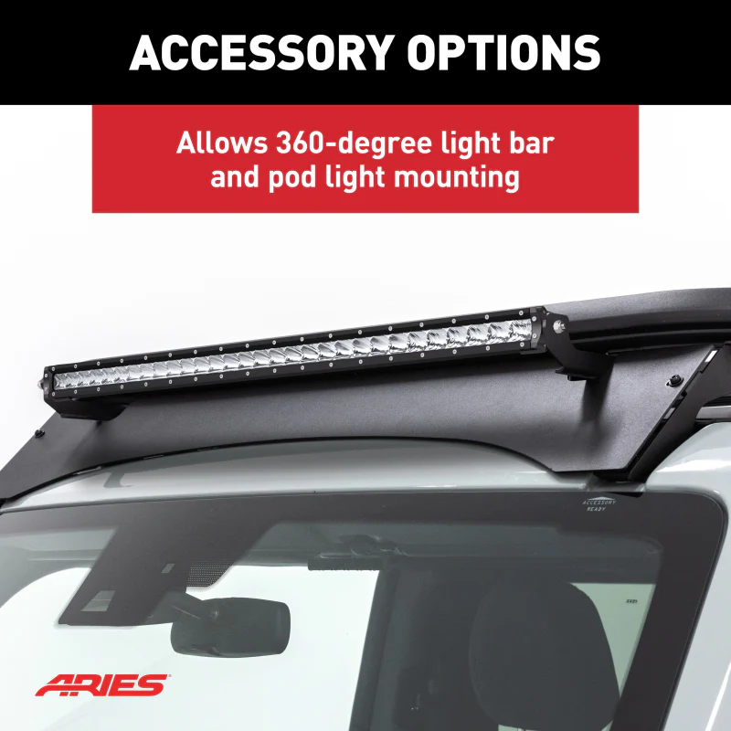 ARIES Textured Black Aluminum Platform Roof Rack for Ford Bronco 2-Door Model 2070615 - Image 4