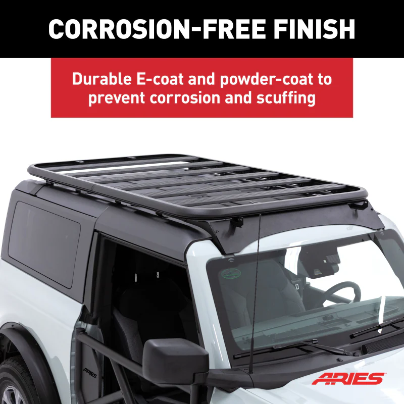 ARIES Textured Black Aluminum Platform Roof Rack for Ford Bronco 2-Door Model 2070615 - Image 6