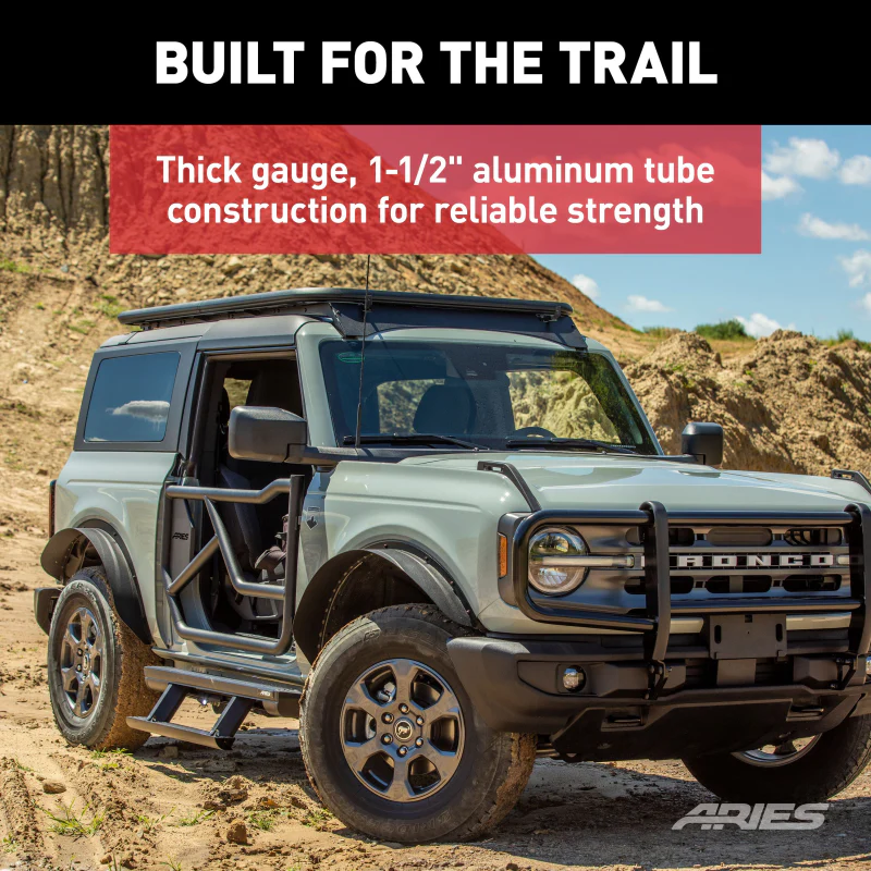 ARIES Textured Black Aluminum Platform Roof Rack for Ford Bronco 2-Door Model 2070615 - Image 7