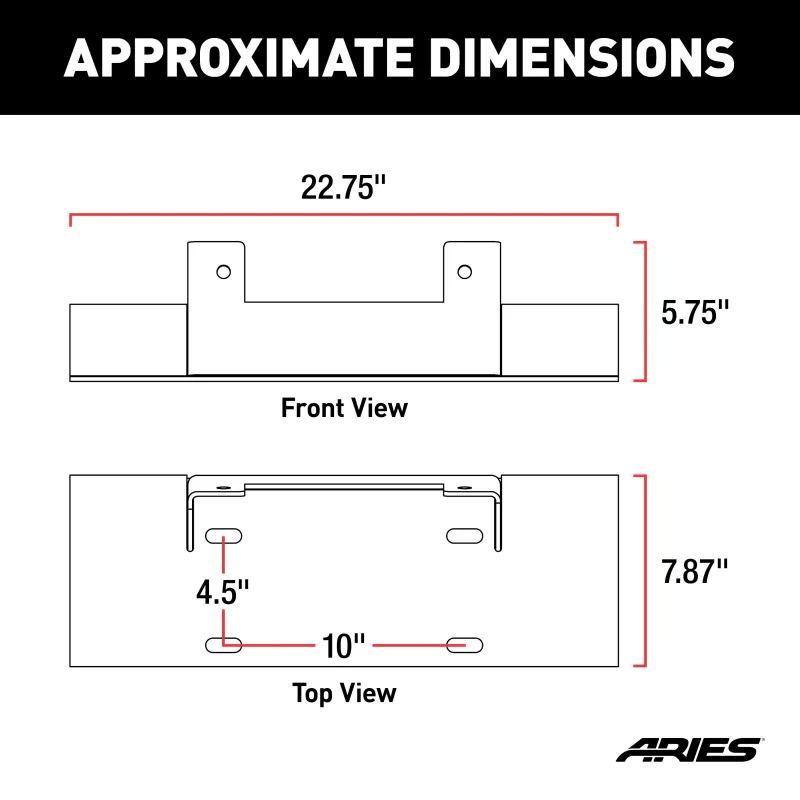 ARIES Winch Adapter Plate with Fairlead Mount Model 2072100 - Image 2