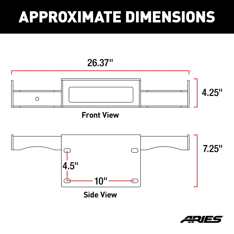 ARIES TrailChaser Bumper Jeep JK Winch Reinforcement Bracket Model 2072101 - Image 2