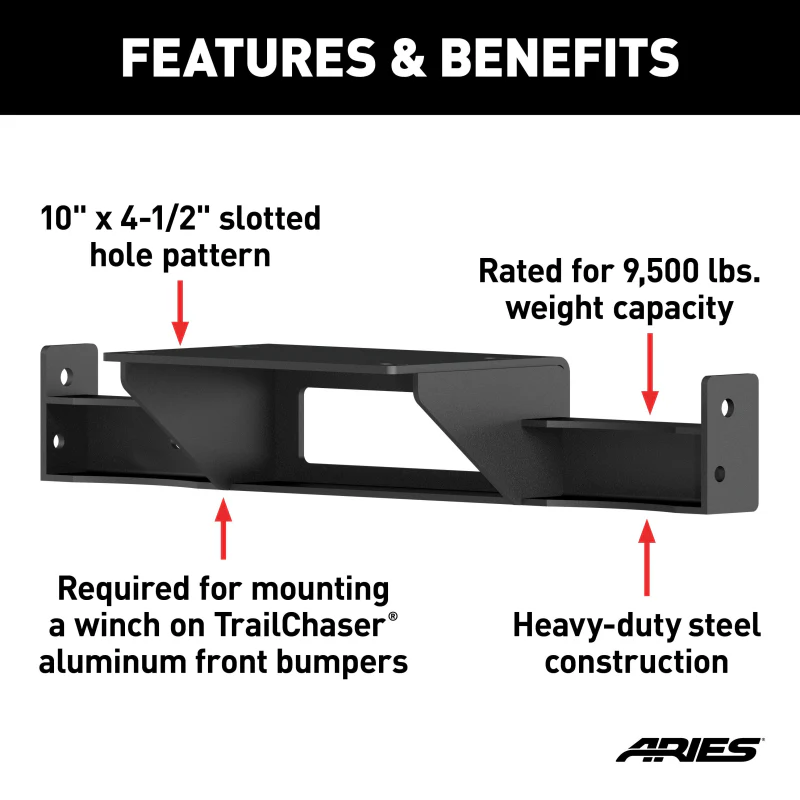 ARIES TrailChaser Bumper Jeep JK Winch Reinforcement Bracket Model 2072101 - Image 3
