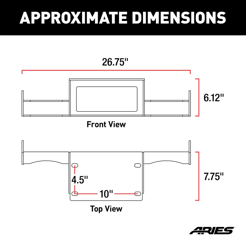 ARIES TrailChaser Bumper Jeep JL, Gladiator Winch Reinforcement Bracket Model 2072102 - Image 2