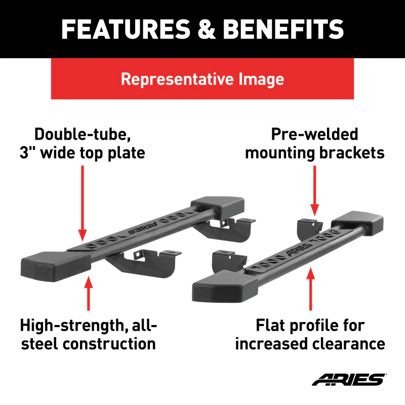 ARIES Rocker Step Running Boards, Select Jeep Wrangler JL 2-Door Model 2074119 - Image 2
