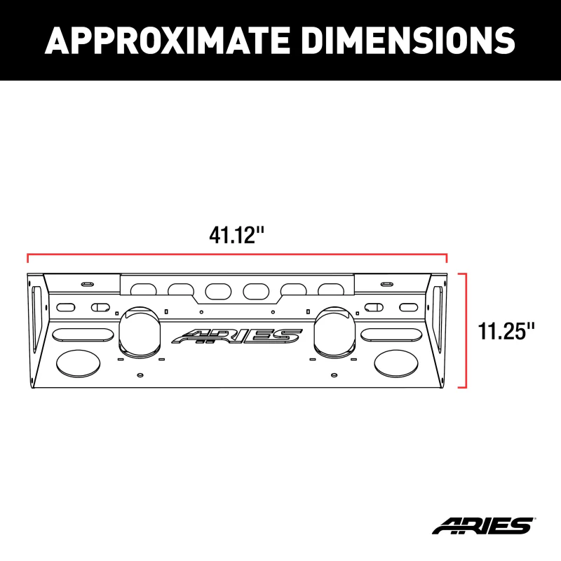 ARIES TrailChaser Jeep Wrangler JK Aluminum Front Bumper Center Section Model 2081001 - Image 2