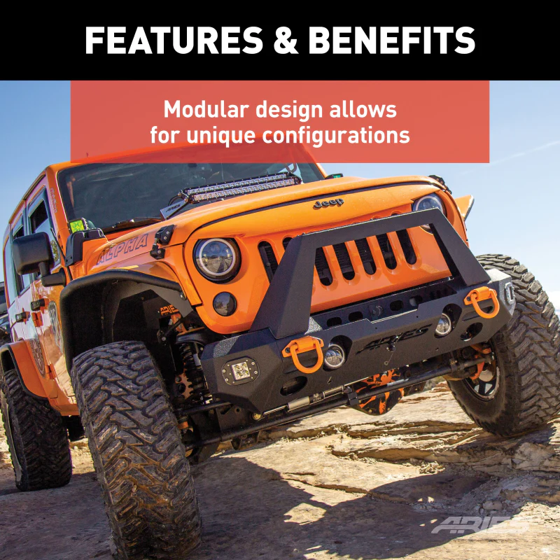ARIES TrailChaser Jeep Wrangler JK Aluminum Front Bumper Center Section Model 2081001 - Image 4
