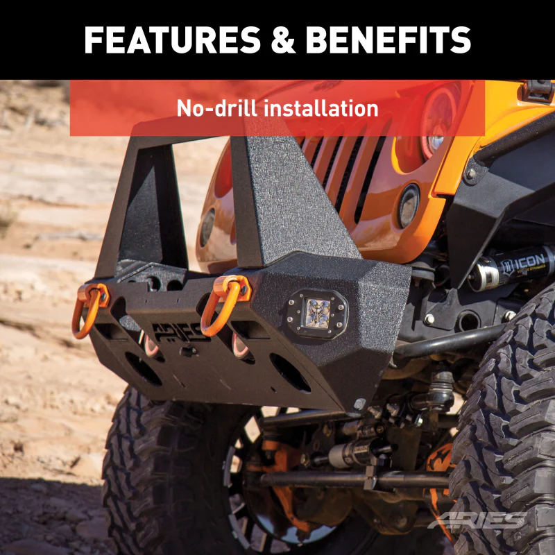 ARIES TrailChaser Jeep Wrangler JK Aluminum Front Bumper Center Section Model 2081001 - Image 7