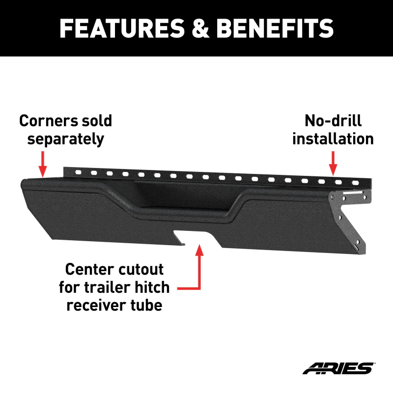 ARIES TrailChaser Jeep Wrangler JL Aluminum Rear Bumper Center Section Model 2081025 - Image 3