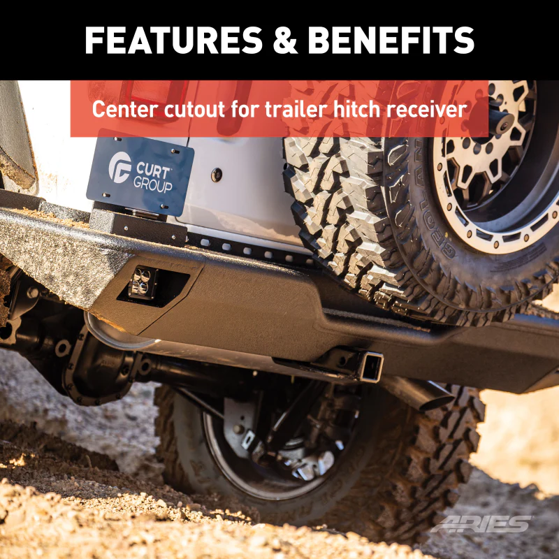 ARIES TrailChaser Jeep Wrangler JL Aluminum Rear Bumper Center Section Model 2081025 - Image 5