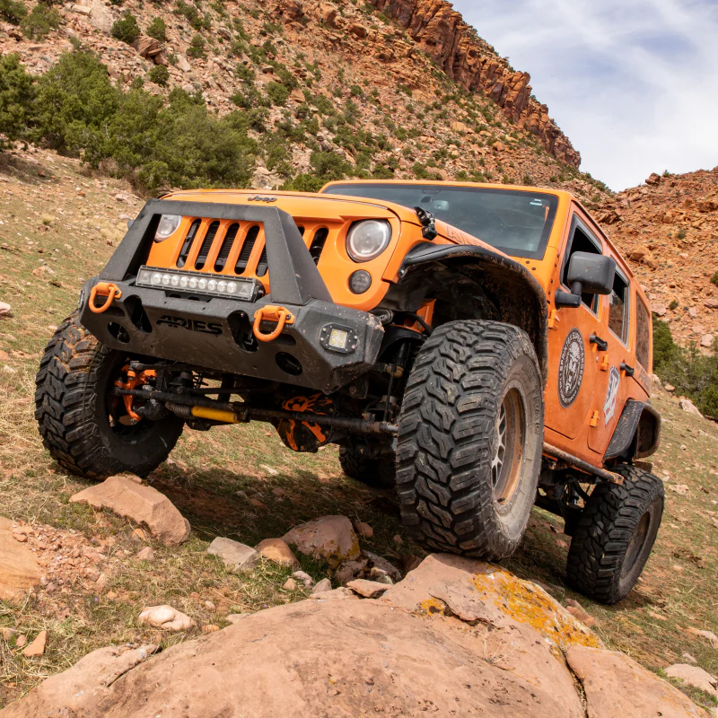 ARIES TrailChaser Jeep Wrangler, Gladiator Aluminum Front Bumper Corners with LEDs Model 2081205 - Image 7
