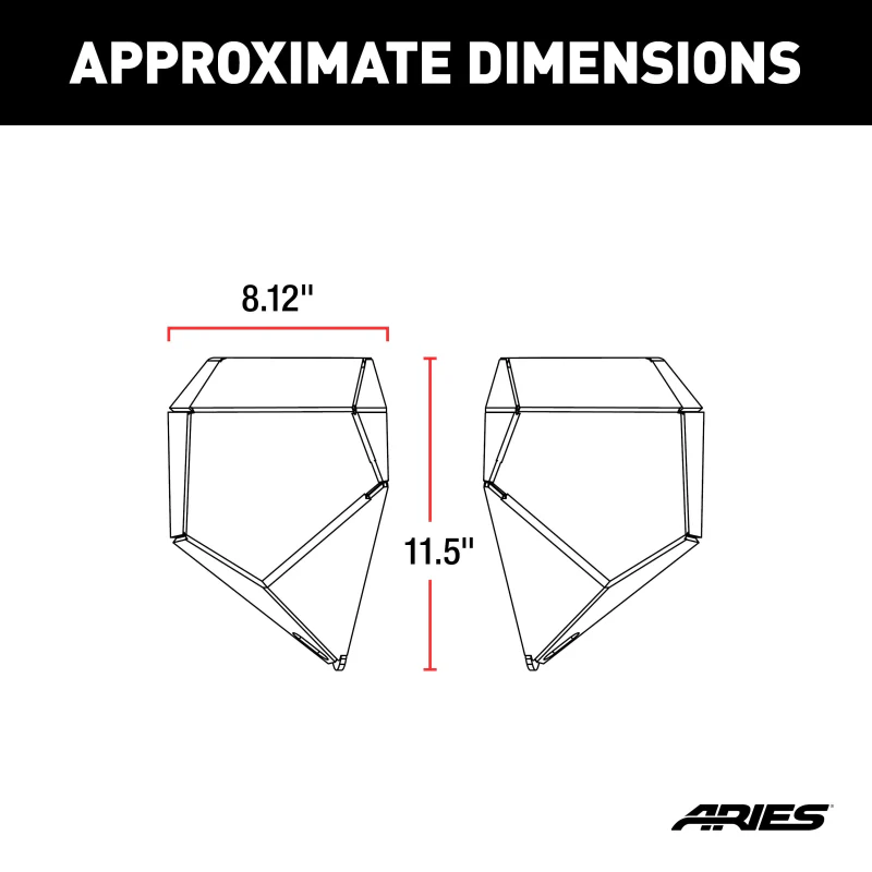 ARIES TrailChaser Jeep Wrangler, Gladiator Aluminum Front Bumper Corners Model 2081207 - Image 2