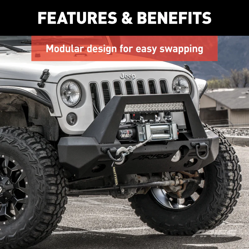 ARIES TrailChaser Jeep Wrangler, Gladiator Aluminum Front Bumper Corners Model 2081207 - Image 4