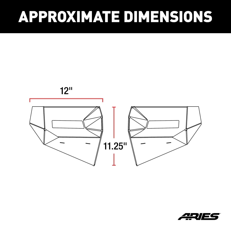 ARIES TrailChaser Jeep Wrangler JL, Gladiator Aluminum Front Bumper Corners Model 2081209 - Image 2