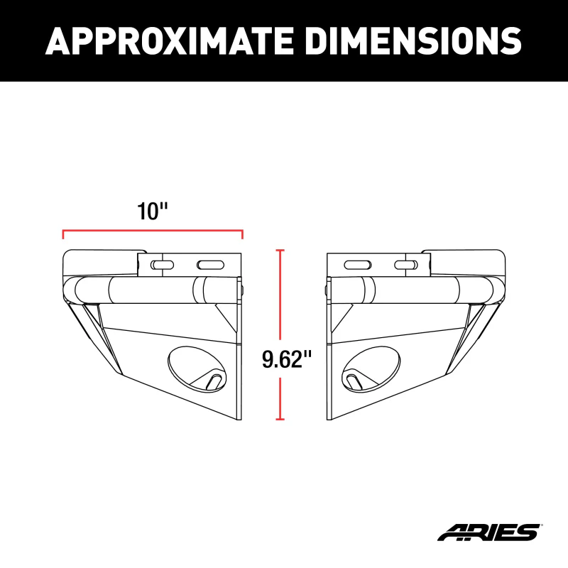ARIES TrailChaser Jeep Wrangler Aluminum Rear Bumper Corners Model 2081221 - Image 2