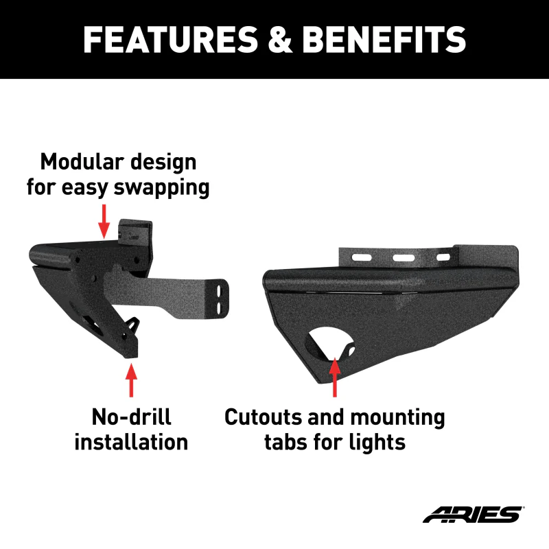 ARIES TrailChaser Jeep Wrangler Aluminum Rear Bumper Corners Model 2081221 - Image 3