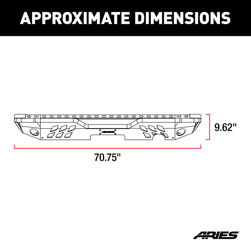 ARIES TrailChaser Jeep Wrangler JK Aluminum Rear Bumper Model 2082036 - Image 2