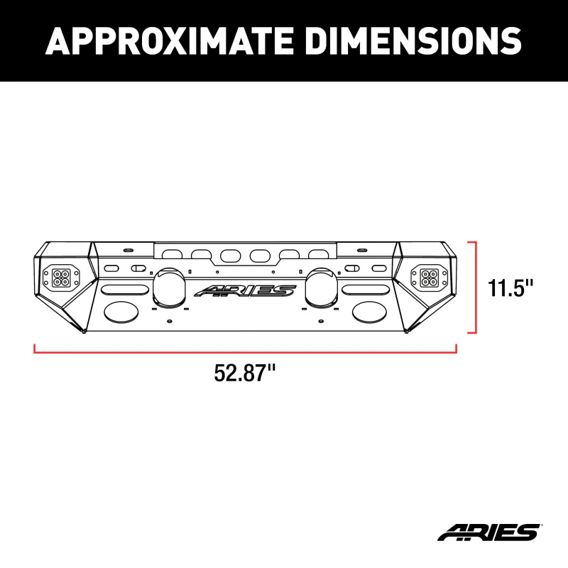 ARIES TrailChaser Jeep Wrangler JK Aluminum Front Bumper (Option 5) Model 2082044 - Image 2