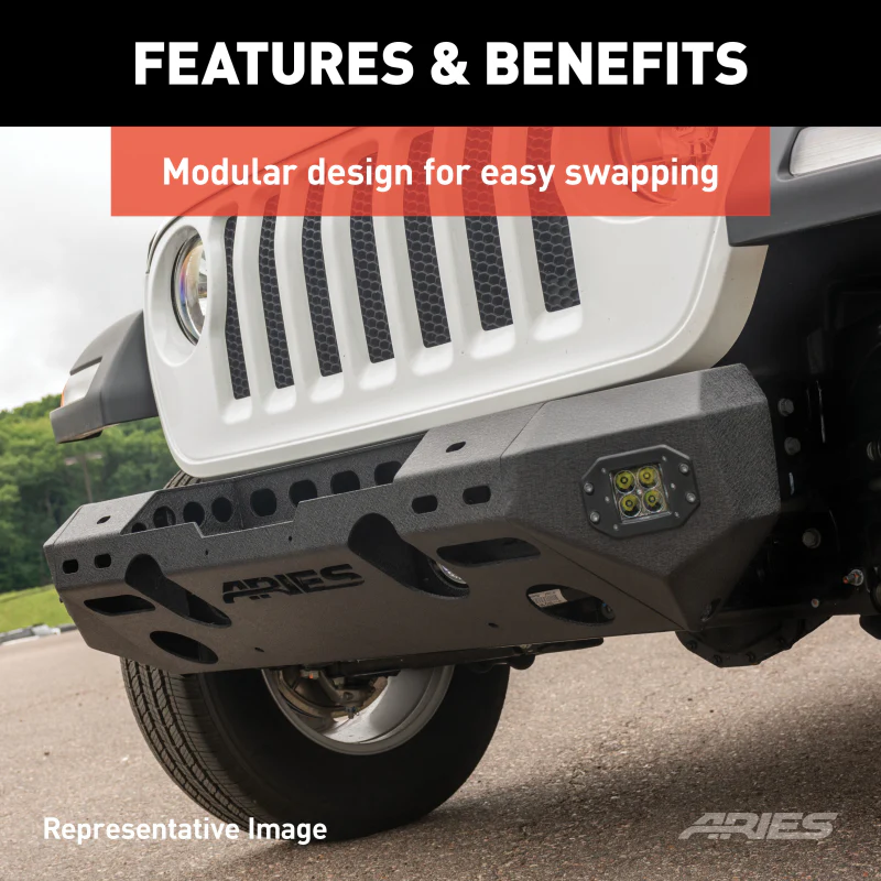 ARIES TrailChaser Jeep Wrangler JK Aluminum Front Bumper (Option 5) Model 2082044 - Image 4