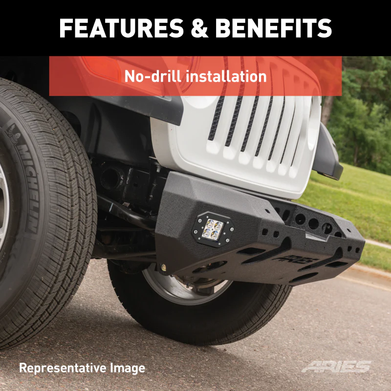 ARIES TrailChaser Jeep Wrangler JK Aluminum Front Bumper (Option 5) Model 2082044 - Image 8