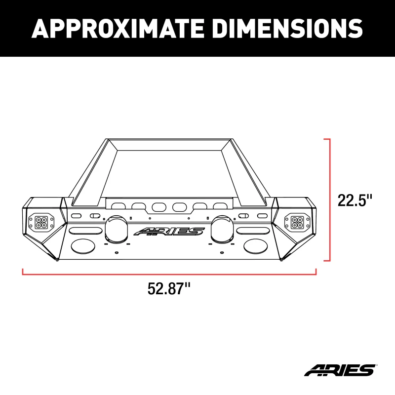 ARIES TrailChaser Jeep Wrangler JK Aluminum Front Bumper (Option 1) Model 2082046 - Image 2