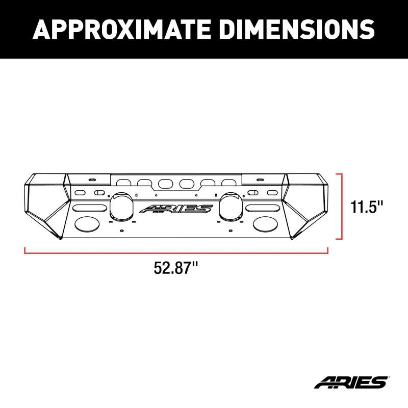 ARIES TrailChaser Jeep Wrangler JK Aluminum Front Bumper (Option 6) Model 2082052 - Image 2
