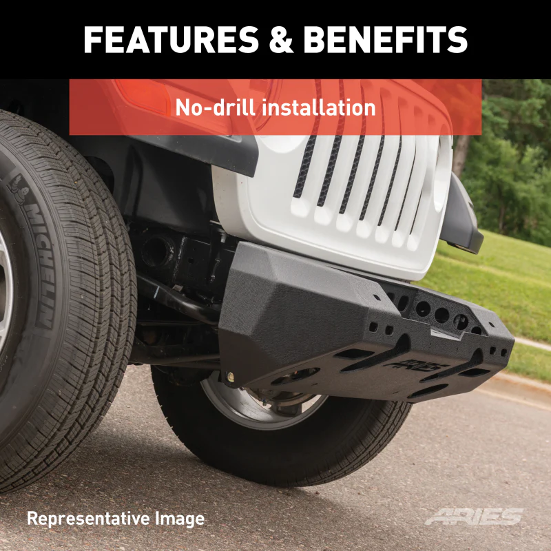 ARIES TrailChaser Jeep Wrangler JK Aluminum Front Bumper (Option 6) Model 2082052 - Image 7