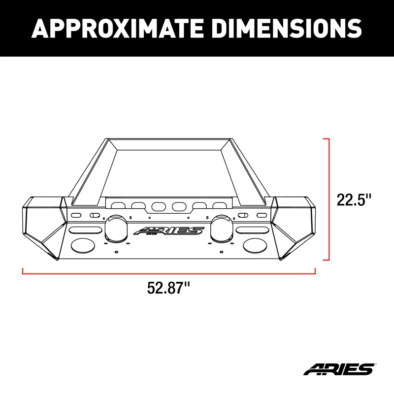 ARIES TrailChaser Jeep Wrangler JK Aluminum Front Bumper (Option 2) Model 2082055 - Image 2