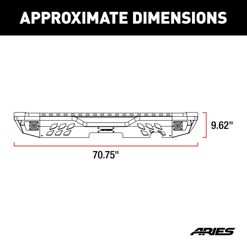 ARIES TrailChaser Jeep Wrangler JK Aluminum Rear Bumper with LED Lights Model 2082061 - Image 2