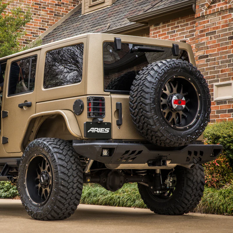 ARIES TrailChaser Jeep Wrangler JK Aluminum Rear Bumper with LED Lights Model 2082061 - Image 9