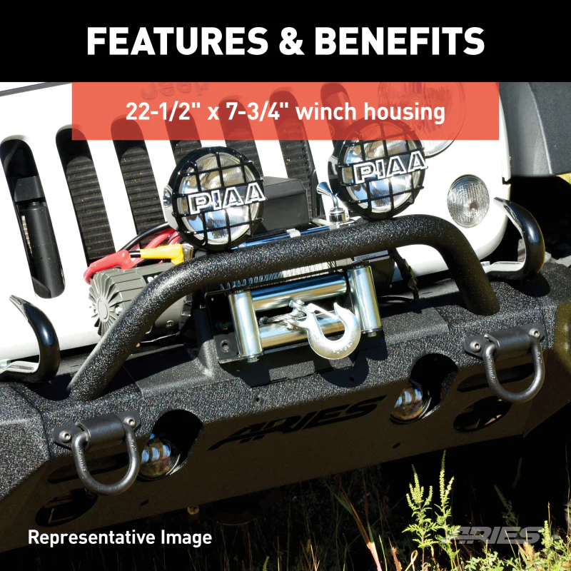 ARIES TrailChaser Jeep Wrangler JL, Gladiator Aluminum Front Bumper (Option 6) Model 2082074 - Image 5