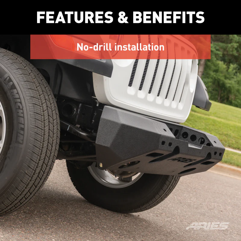 ARIES TrailChaser Jeep Wrangler JL, Gladiator Aluminum Front Bumper (Option 6) Model 2082074 - Image 7