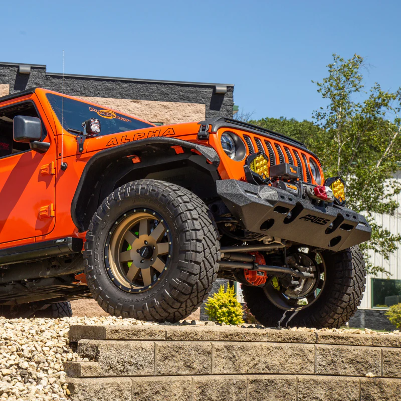ARIES TrailChaser Jeep Wrangler JL, Gladiator Aluminum Front Bumper (Option 7) Model 2082076 - Image 10