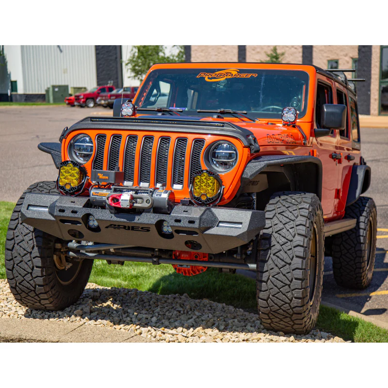 ARIES TrailChaser Jeep Wrangler JL, Gladiator Aluminum Front Bumper (Option 7) Model 2082076 - Image 9