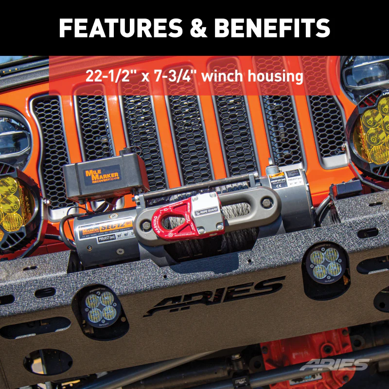 ARIES TrailChaser Jeep Wrangler JL Aluminum Front Bumper with Fender Flares (Option 7) Model 2082077 - Image 6