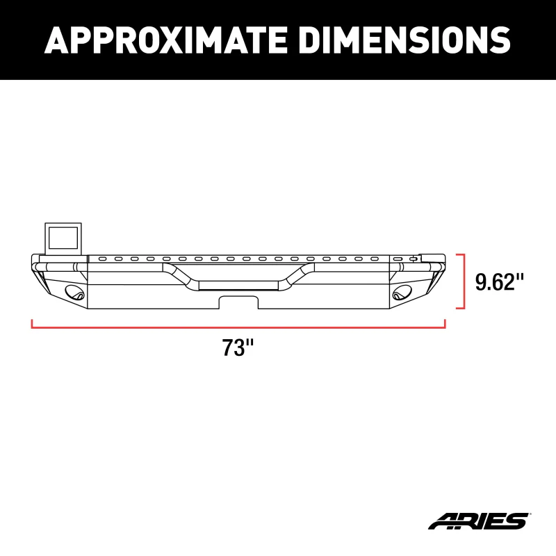 ARIES TrailChaser Jeep Wrangler JL Aluminum Rear Bumper Model 2082082 - Image 2