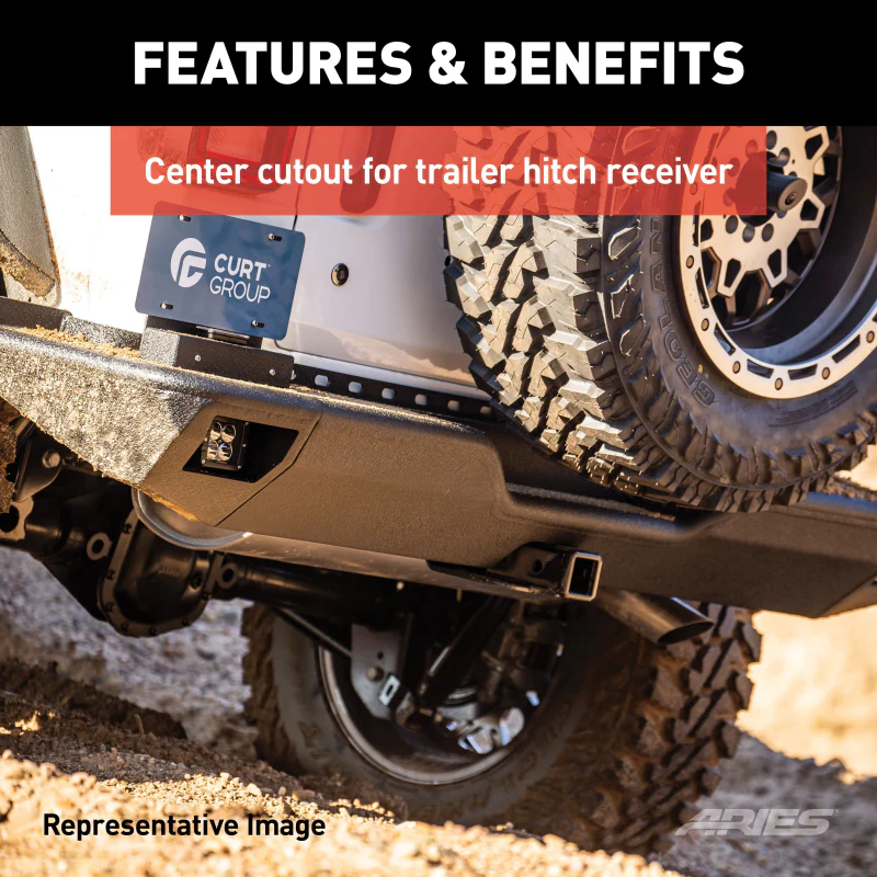 ARIES TrailChaser Jeep Wrangler JL Aluminum Rear Bumper Model 2082082 - Image 4