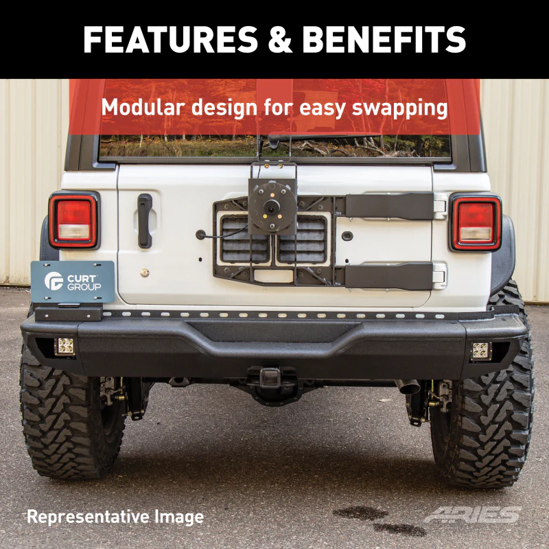 ARIES TrailChaser Jeep Wrangler JL Aluminum Rear Bumper Model 2082082 - Image 5